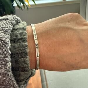 ComStock Sterling Life is a Journey Not a Destination Cuff Bracelet